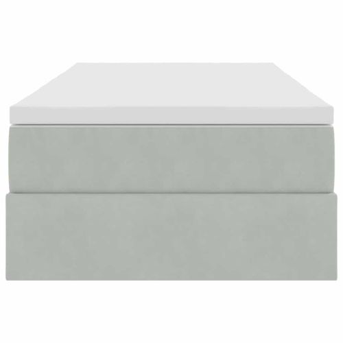 Легло с място за съхранение и матрак Светлосиво 90 x 200 cm