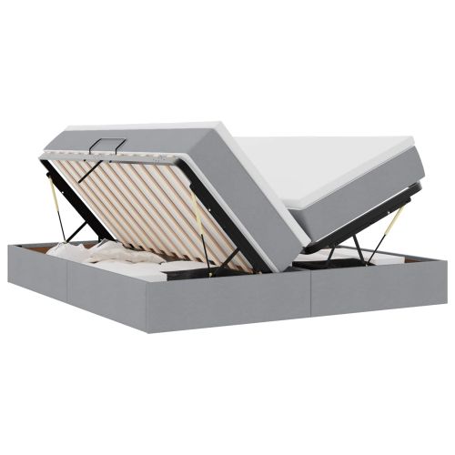 Легло с място за съхранение и матрак Светлосиво 180 x 200 cm