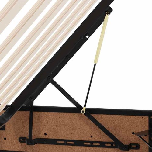 Легло с място за съхранение и матрак Черно 100 x 200 cm