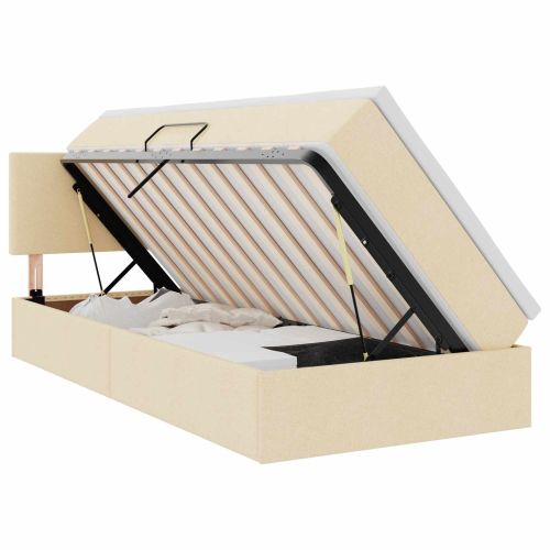 Легло с място за съхранение и матрак Кремав 90 x 190 cm