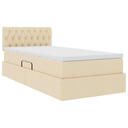 Легло с място за съхранение и матрак Кремав 90 x 190 cm