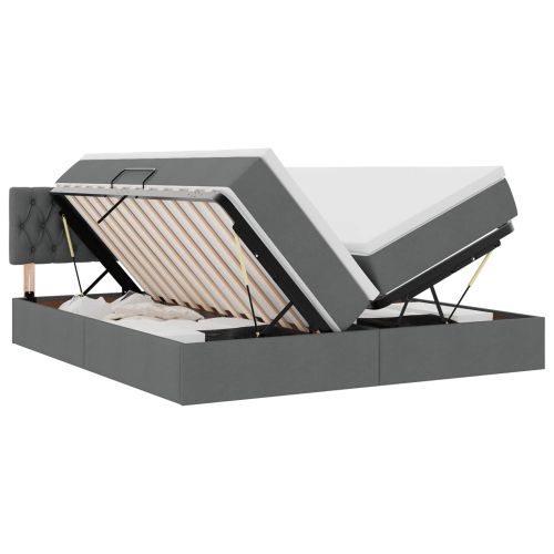 Легло с място за съхранение Тъмен сив 180 x 200 cm Изкуствена