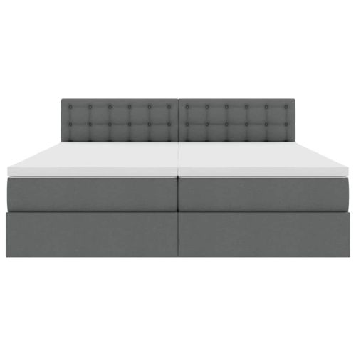 Легло с място за съхранение Тъмен сив 180 x 200 cm Изкуствена