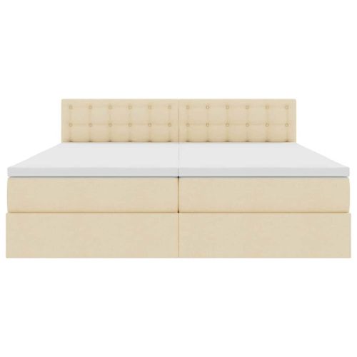 Легло с място за съхранение Кремав 180 x 200 cm Изкуствена