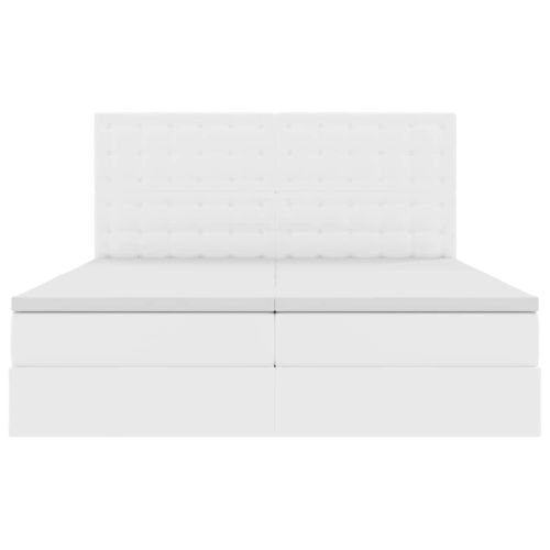 Легло с място за съхранение и матрак Чисто бяло 180 x 200 cm