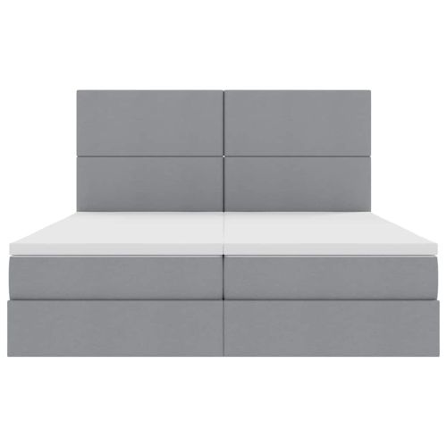 Легло с място за съхранение Светлосиво 180 x 200 cm Изкуствена
