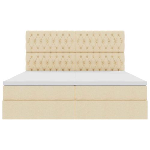 Легло с място за съхранение Кремав 180 x 200 cm Изкуствена