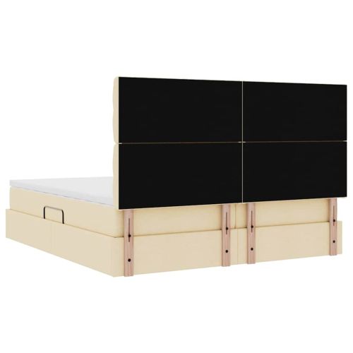 Легло с място за съхранение Кремав 180 x 200 cm Изкуствена