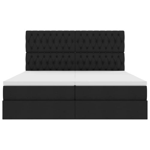 Легло с място за съхранение Черно 200 x 200 cm Изкуствена