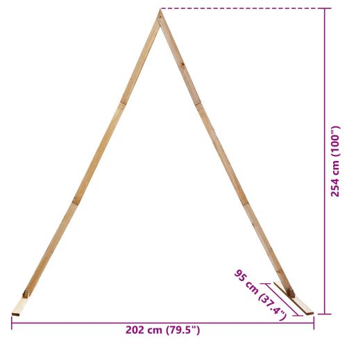 Сватбена арка Светло кафяво 202 x 95 x 254 см Солиден бор