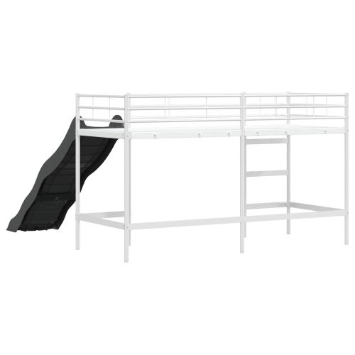 Двуетажно легло с пързалка за деца Бяло и антрацит 75 x 190 cm