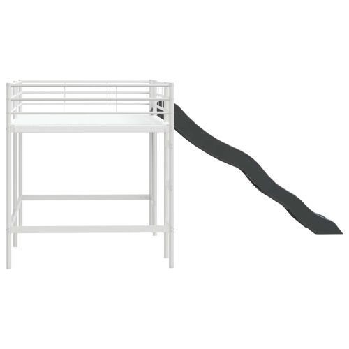 Двуетажно легло с пързалка за деца Бяло и антрацит 80 x 200 cm