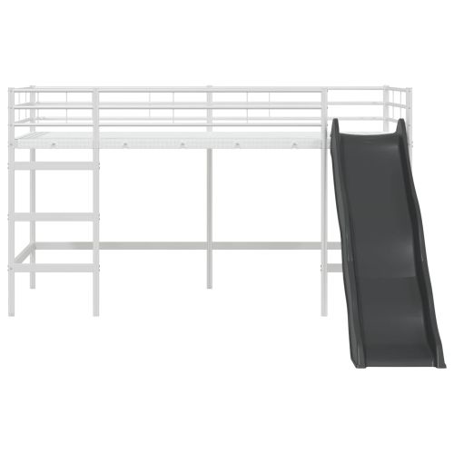 Двуетажно легло с пързалка за деца Бяло и антрацит 80 x 200 cm