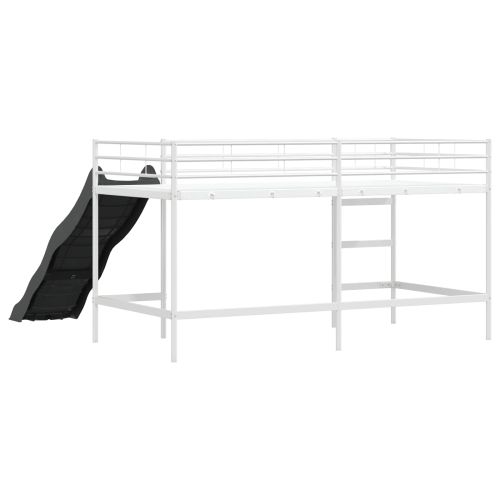 Двуетажно легло с пързалка за деца Бяло и антрацит 80 x 200 cm