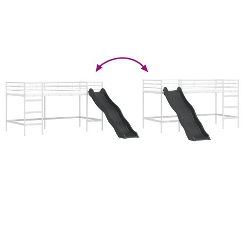 Двуетажно легло с пързалка за деца Бяло и антрацит 90 x 200 cm