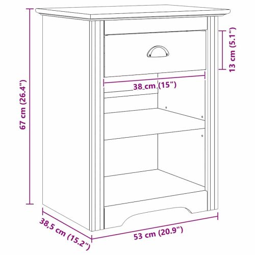 Нощен шкаф BODO Меден кафяв 53 x 38,5 x 67 см Инженерно дърво