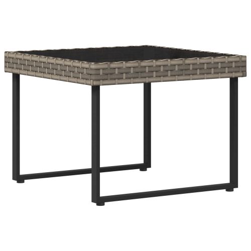 Комплект градински дивани 2 pcs Сив Полиротан и стомана