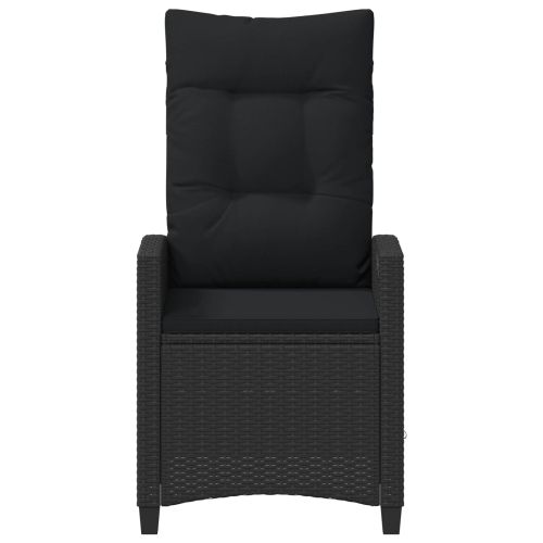 Лежанка за градина Черен 56 x 60 x 112 см полиратан