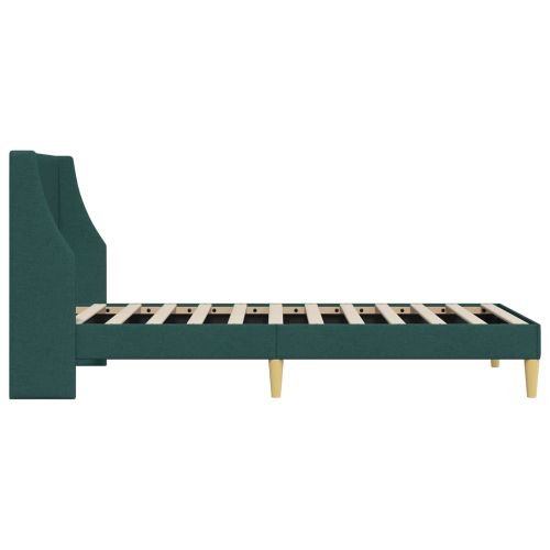 Рамка за легло Едноцветен Тъмен зелен 100 x 200 cm текстил