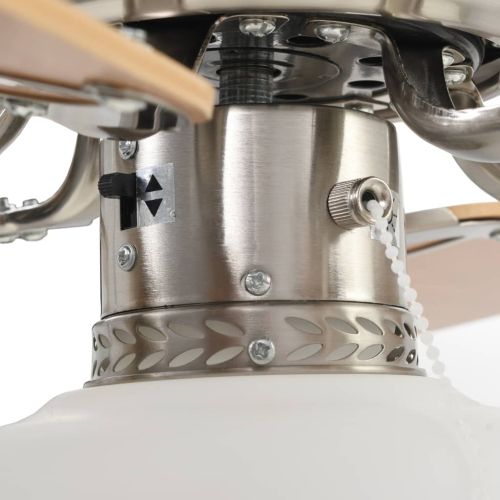 Декоративен вентилатор таванен с осветление, 82 см, светлокафяв