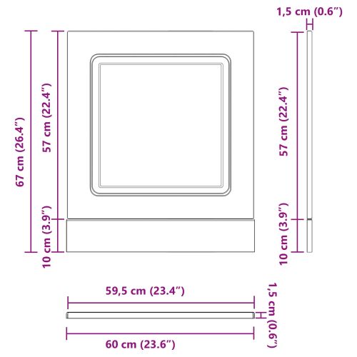 Панел за миялна машина Kalmar Черния дъб 60 x 1,5 x 57 см