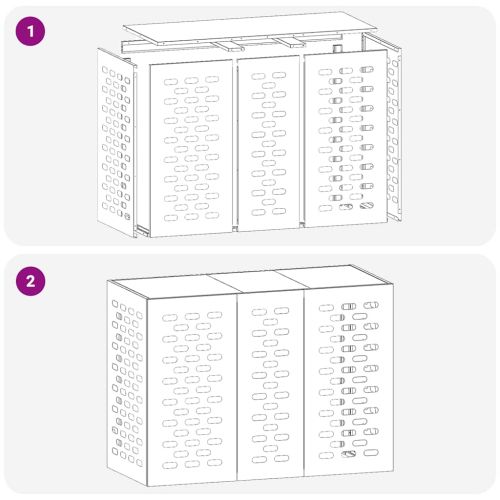 Покритие за климатик Бяло 110 x 50 x 80 cm Стомана