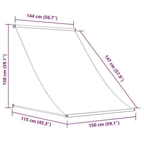 Сенник с падащо рамо, 150x150 см, синьо и бяло
