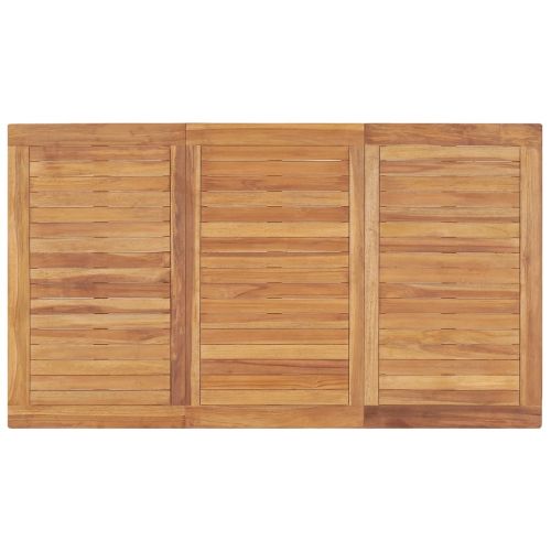 Градински комплект за хранене, 5 части, 140x80 см, масивно тиково дърво