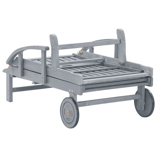 Градински шезлонг с шалте, акациево дърво масив