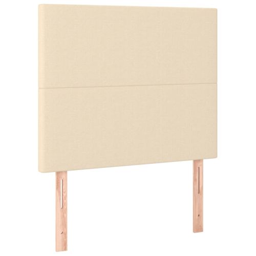 Боксспринг легло с матрак и LED, кремава, 90x200 см, плат