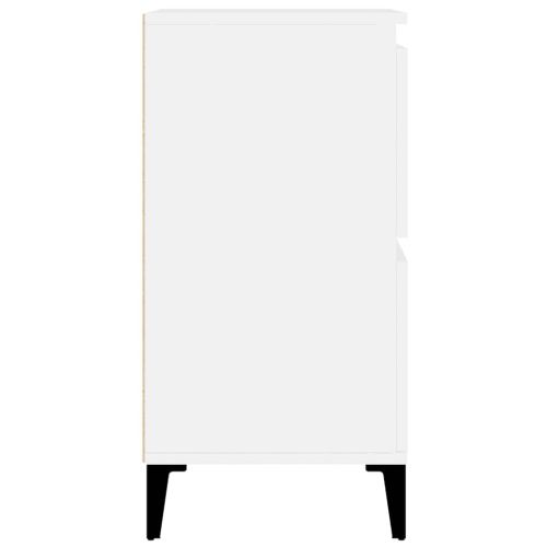 Сайдборд, 3бр, бяло, 60x35x70 см, инженерно дърво