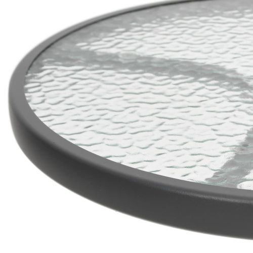 Градински трапезен комплект 3 части черен стомана