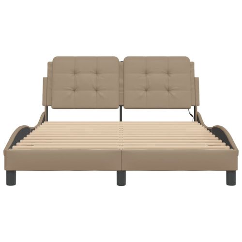 Рамка за легло с LED без матрак Zadar, капучино, 140x200 cм