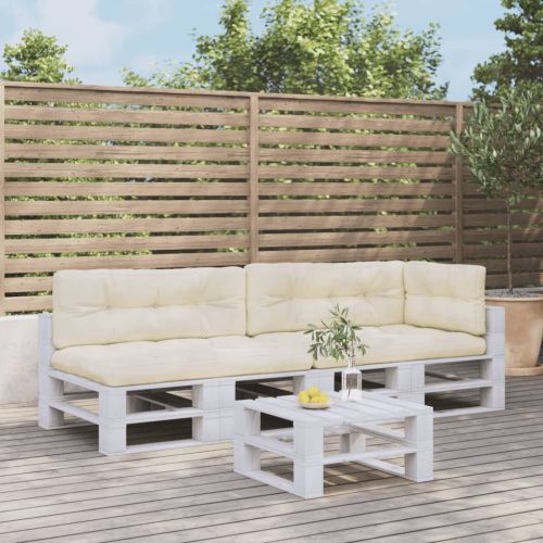 Палетни възглавници, 5 бр, кремави, текстил