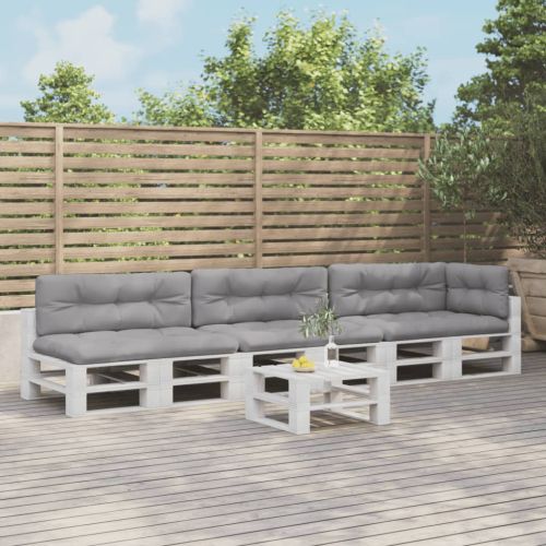 Палетни възглавници, 7 бр, сиви, текстил