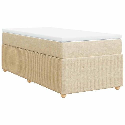 Боксспринг легло с матрак, кремава, 90x200 см, плат