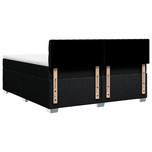 Боксспринг легло с матрак, черно, 200x200 см, плат