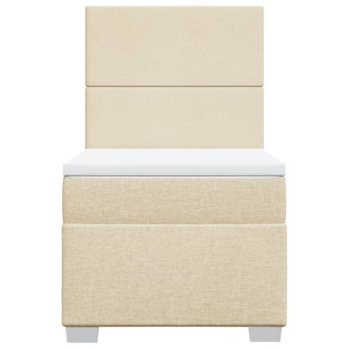 Боксспринг легло с матрак, кремава, 90x200 см, плат