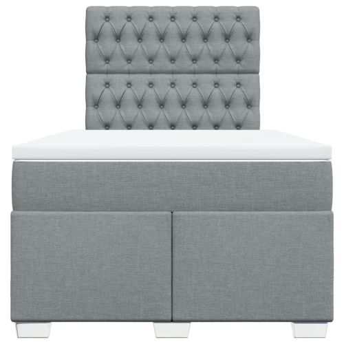 Боксспринг легло с матрак, светлосиво, 120x200 см, плат