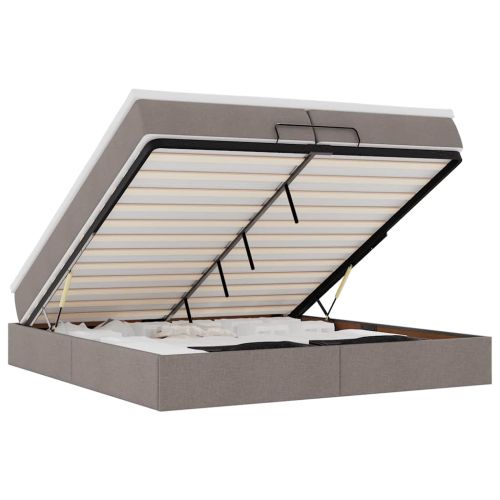 Османска легло с матраци, таупе, 200x200 см, плат