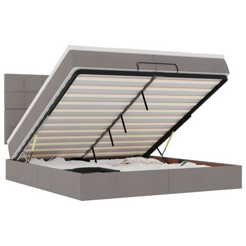 Османска легло с матраци, таупе, 200x200 см, плат