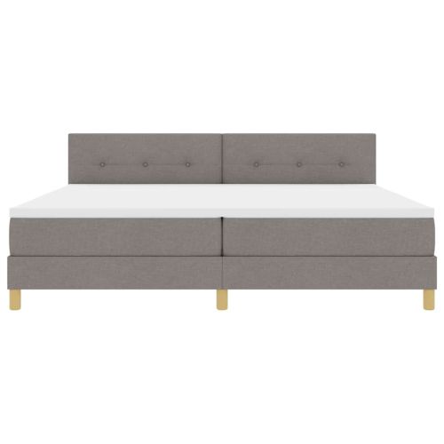 Легло с пружинирана основа с матрак Таупе 200 x 200 cm текстил