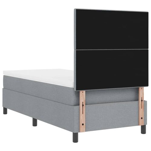 Легло с пружинирана основа Светлосиво 90 x 190 cm текстил