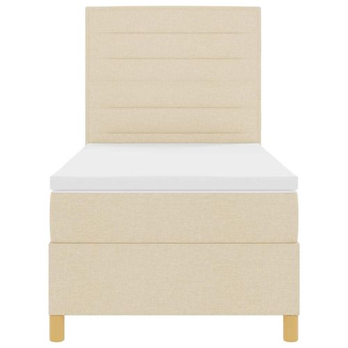 Легло с пружинирана основа с матрак Крем 90 x 200 cm текстил