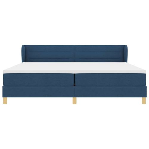 Легло с пружинирана основа с матрак Синьо 200 x 200 cm текстил