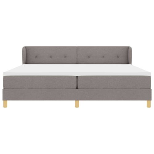 Легло с пружинирана основа с матрак Таупе 200 x 200 cm текстил