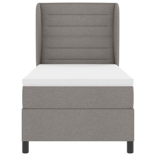 Легло с пружинирана основа с матрак Таупе 90 x 200 cm текстил