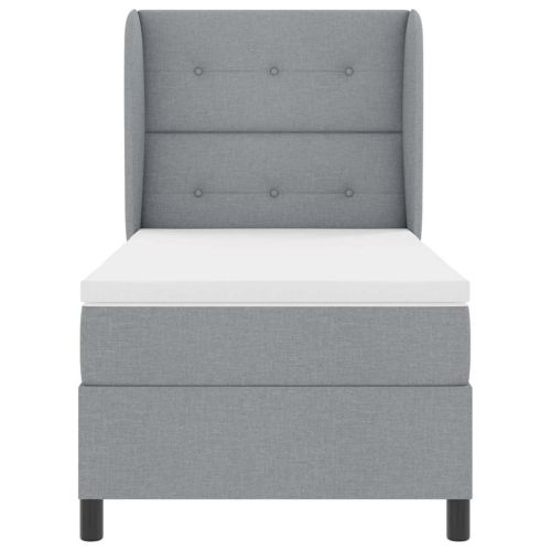 Легло с пружинирана основа Светлосиво 90 x 190 cm текстил