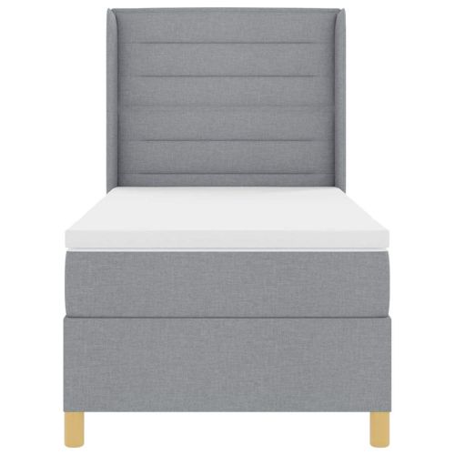 Легло с пружинирана основа Светлосиво 90 x 190 cm текстил