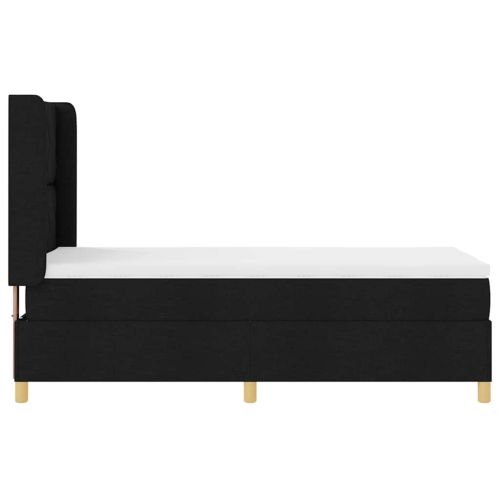 Легло с пружинирана основа с матрак Черно 100 x 200 cm текстил